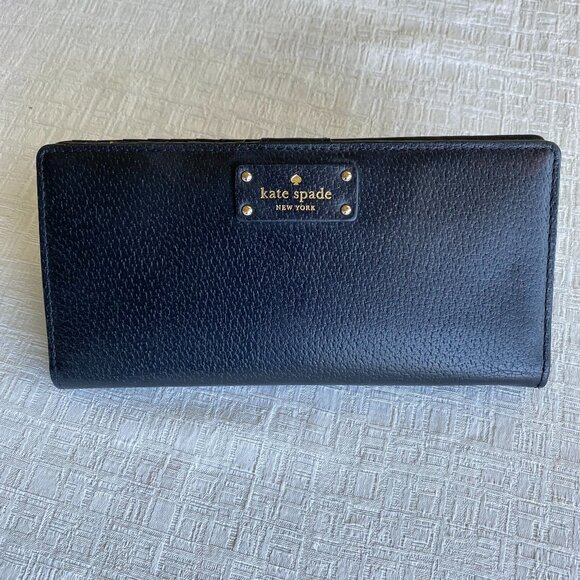 Kate Spade Leather Slim Bifold Wallet Black - Picture 1 of 10